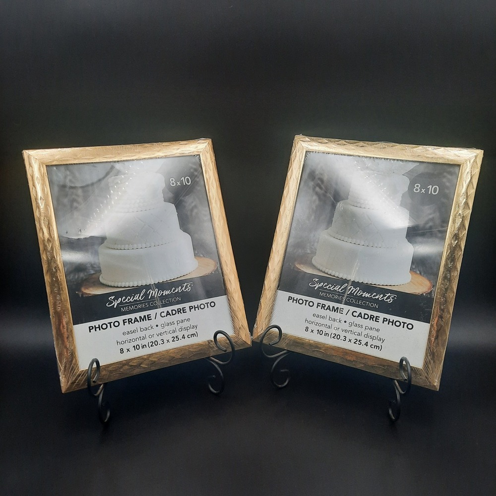 Special‎ Moments 8x10 Photo Frame Gold Textured Glass Pane Horizontal Vertical